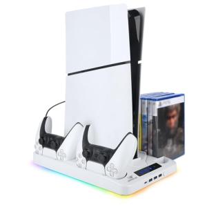 PS5 Slim Cooling Stand with Dual Controller Charger