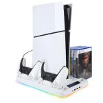 PS5 Slim Cooling Stand with Dual Controller Charger