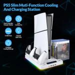 PS5 Slim Cooling Stand with Dual Controller Charger
