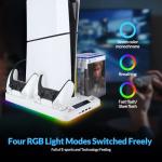 PS5 Slim Cooling Stand with Dual Controller Charger