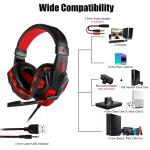 TSV Wired Gaming Headset with Microphone and Surround Sound