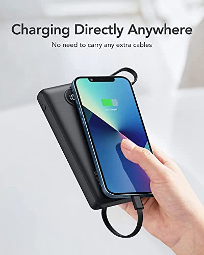 VRURC Portable Charger 10000mAh with Built-in Cables