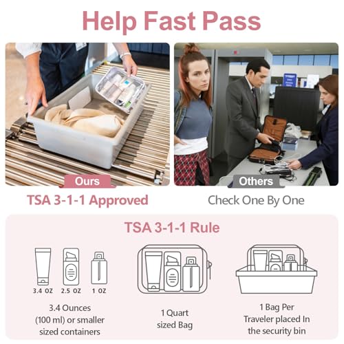 TSA-Approved Clear Toiletry Bags, Pack of 3
