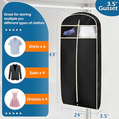Men's 43" Garment Suit Cover - Black