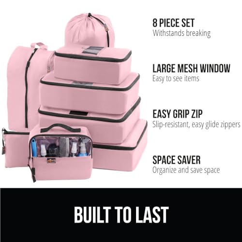 Pink Luggage Organizer Packing Cubes