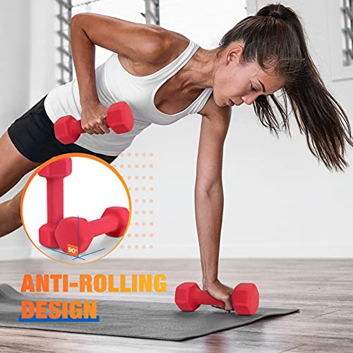 Portzon Neoprene Dumbbell Set, 1-15 LB, 10 Colors