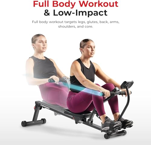 SunnyFIT Smart Adjustable Rowing Machine - Full Body Workout