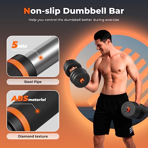 FEIERDUN 50lbs Adjustable Dumbbells Set for Home Gym