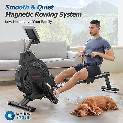Dripex Magnetic Rower with LCD Monitor, Aluminum Rail
