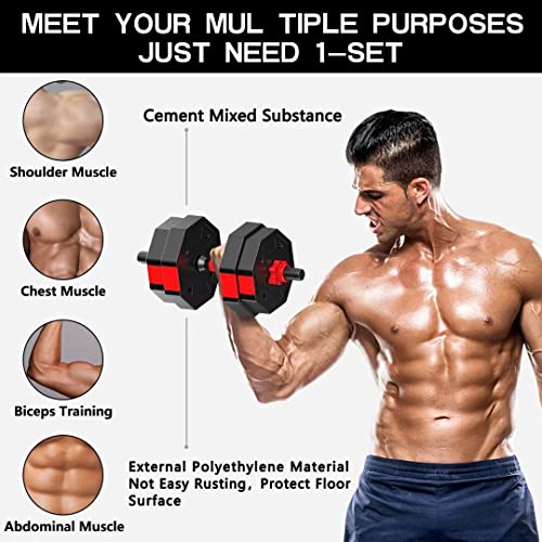 Adjustable Dumbbell Weight Set - 30 lbs Pair