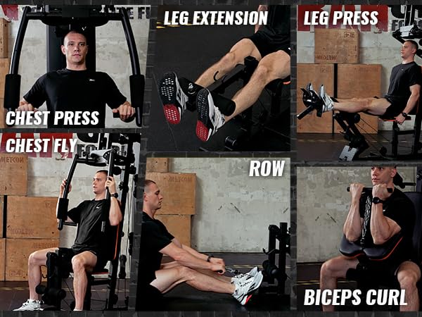 syedee Home Gym Station with 150LB Weight Stack