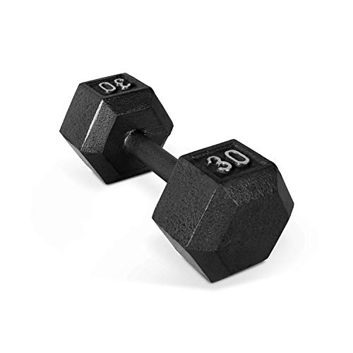 30 lb Black Cast Iron Hex Dumbbell by CAP