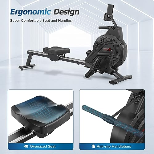 Dripex Magnetic Rower with LCD Monitor, Aluminum Rail