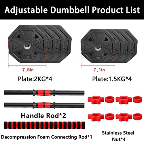 Adjustable Dumbbell Weight Set - 30 lbs Pair