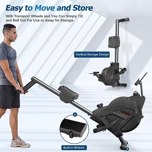Dripex Magnetic Rower with LCD Monitor, Aluminum Rail