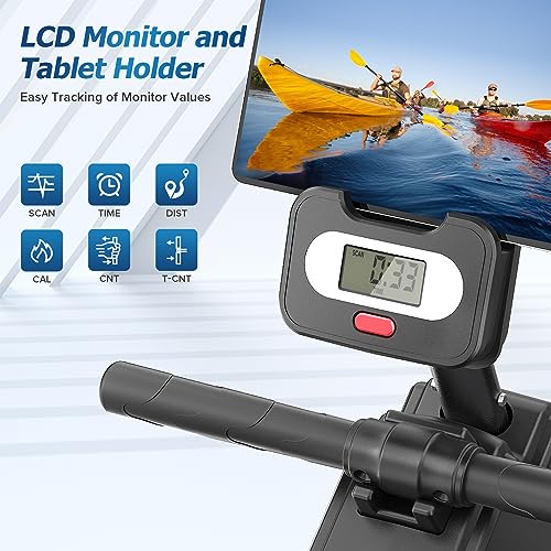 Dripex Magnetic Rower with LCD Monitor, Aluminum Rail