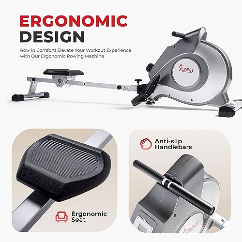 Sunny Health & Fitness Magnetic Rowing Machine with 8 Levels