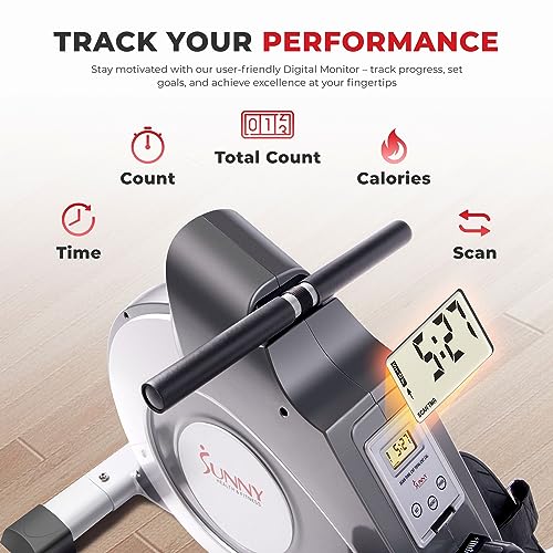 Sunny Health & Fitness Magnetic Rowing Machine with 8 Levels