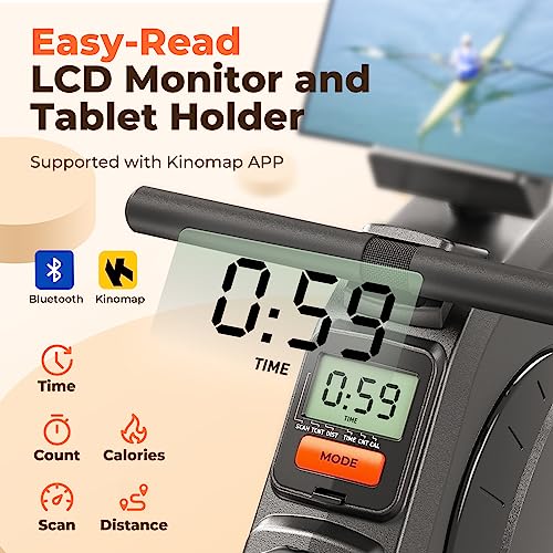 YOSUDA Magnetic Rowing Machine with Tablet Holder