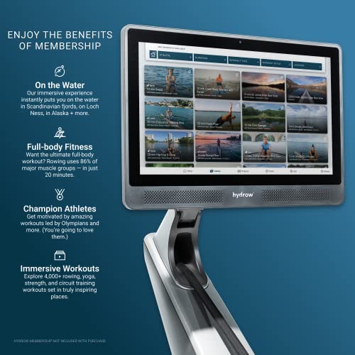 Hydrow Rowing Machine with 22" Rotating Screen - Subscription Needed