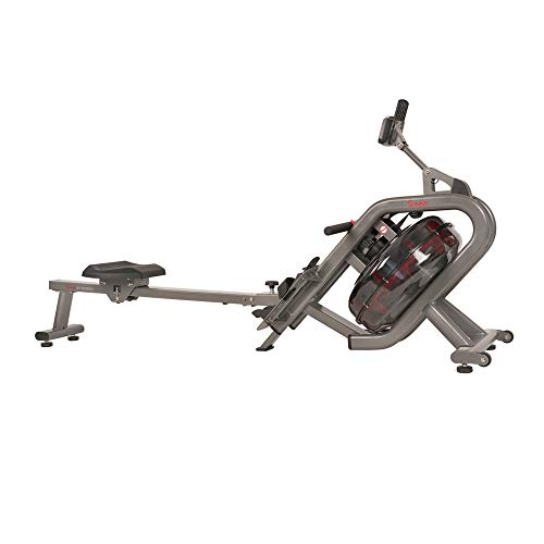 Sunny Health & Fitness Hydro Water Rowing Machine Silver