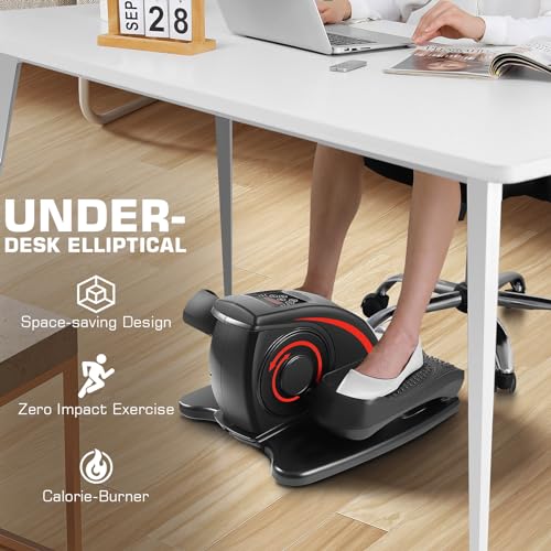 ANCHEER Under Desk Electric Seated Elliptical, LCD Monitor