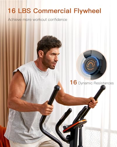Niceday Elliptical Trainer with Hyper-Quiet Magnetic System, 16 Levels