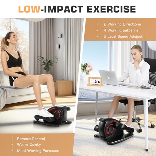 ANCHEER Under Desk Electric Seated Elliptical, LCD Monitor