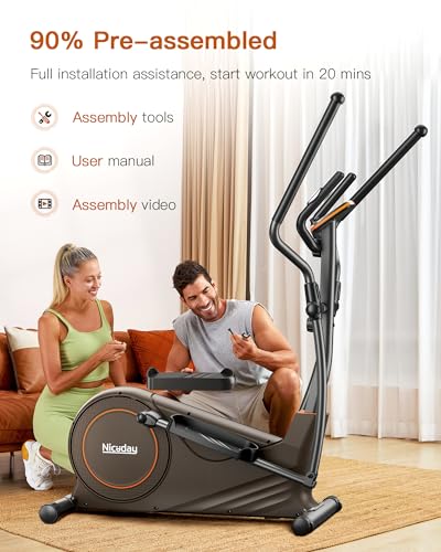 Niceday Elliptical Trainer with Hyper-Quiet Magnetic System, 16 Levels