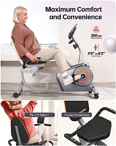 YOSUDA 350LB Weight Capacity Recumbent Bike with Comfort Seat