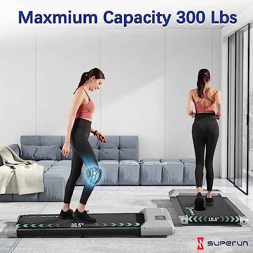 SupeRun 2024 Walking Pad Treadmill, 2-in-1 Portable - 300 lbs