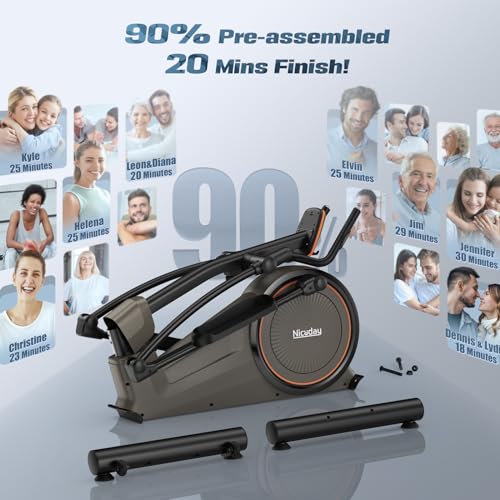 Niceday Elliptical Exercise Machine, Hyper-Quiet Magnetic System
