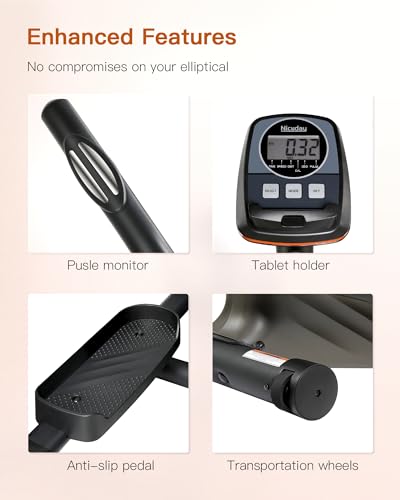 Niceday Elliptical Trainer with Hyper-Quiet Magnetic System, 16 Levels
