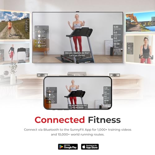 Sunny Health & Fitness Smart Treadmill with Auto Incline