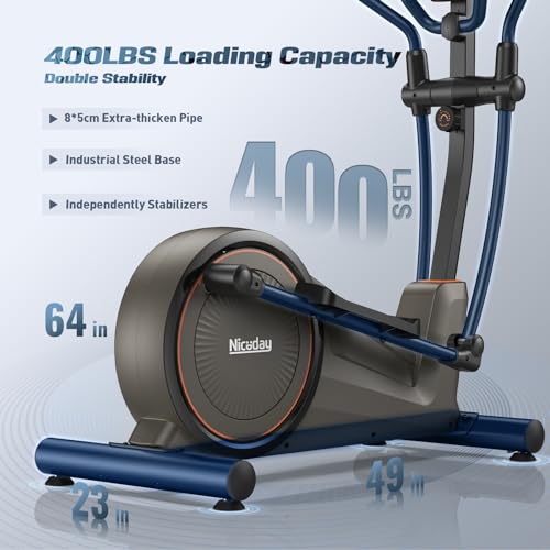 Niceday Elliptical Exercise Machine, Hyper-Quiet Magnetic System
