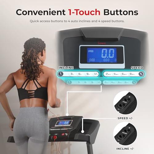 Sunny Health & Fitness Smart Treadmill with Auto Incline