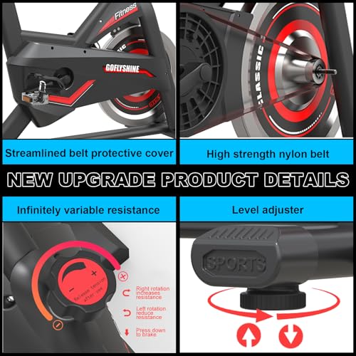 GOFLYSHINE Exercise Bike: Silent, Indoor, with iPad Mount