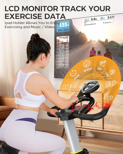 Pooboo Magnetic Resistance Indoor Cycling Bike with Comfortable Seat