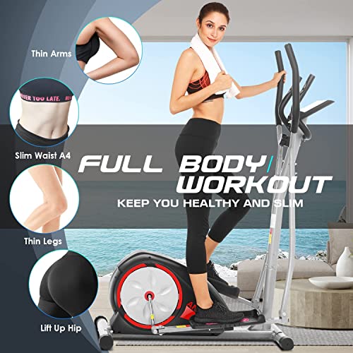 ANCHEER Elliptical Cross Trainer with Pulse Rate Grips