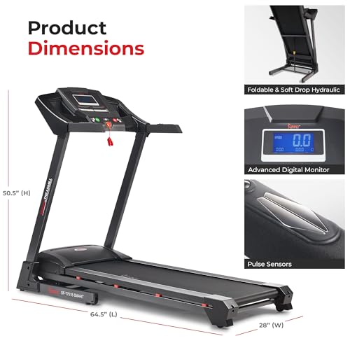 Sunny Health & Fitness Smart Treadmill with Auto Incline