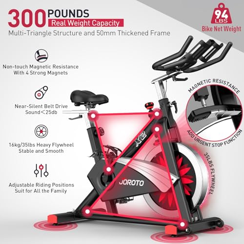 JOROTO Belt Drive Indoor Cycling Bike with Magnetic Resistance