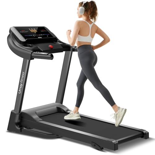 UMAY Folding Incline Treadmill with Pulse Sensors, 3.0HP