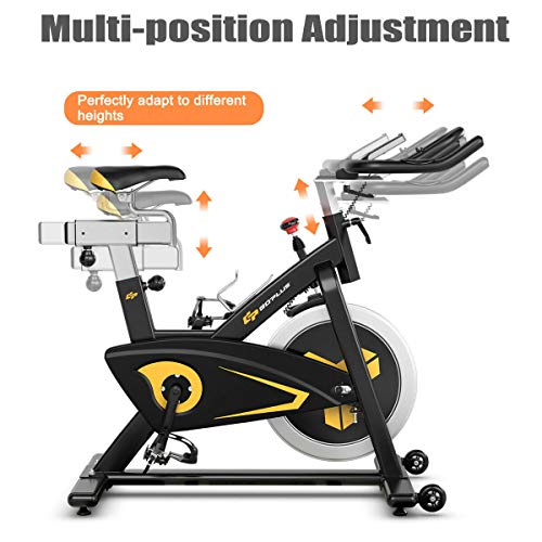 Goplus Magnetic Exercise Bike with LCD Monitor, 30lbs Flywheel