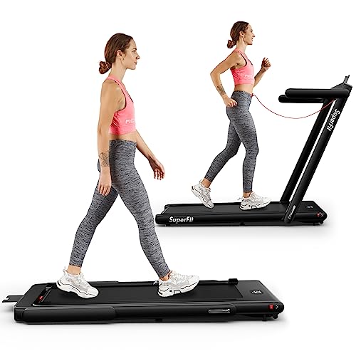 Goplus 2 in 1 Folding Electric Treadmill, Bluetooth Speaker