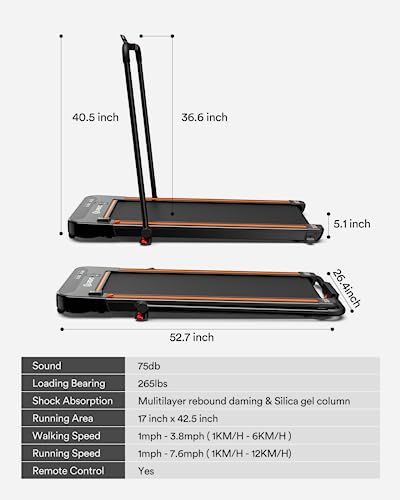 UREVO 2 in 1 Under Desk Electric Treadmill