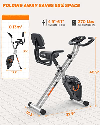 YOSUDA Folding X-Bike with 16-Level Resistance for Seniors