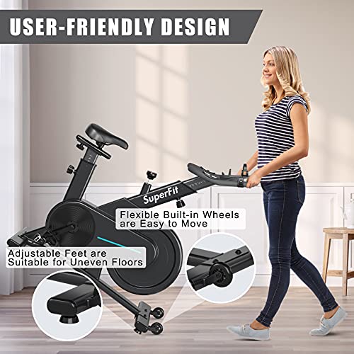 Goplus Magnetic Exercise Bike with Adjustable Seat & Handle