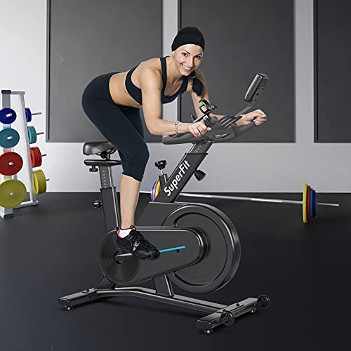 Goplus Magnetic Exercise Bike with Adjustable Seat & Handle