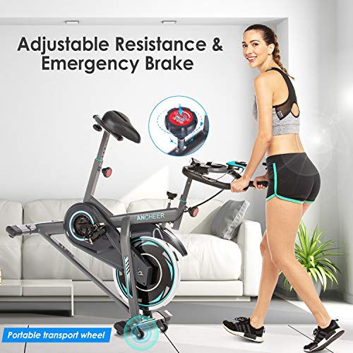 ANCHEER Indoor Exercise Bike Stationary with Tablet Holder