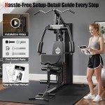 Sportsroyals Home Gym with 154LBS Weight Stack